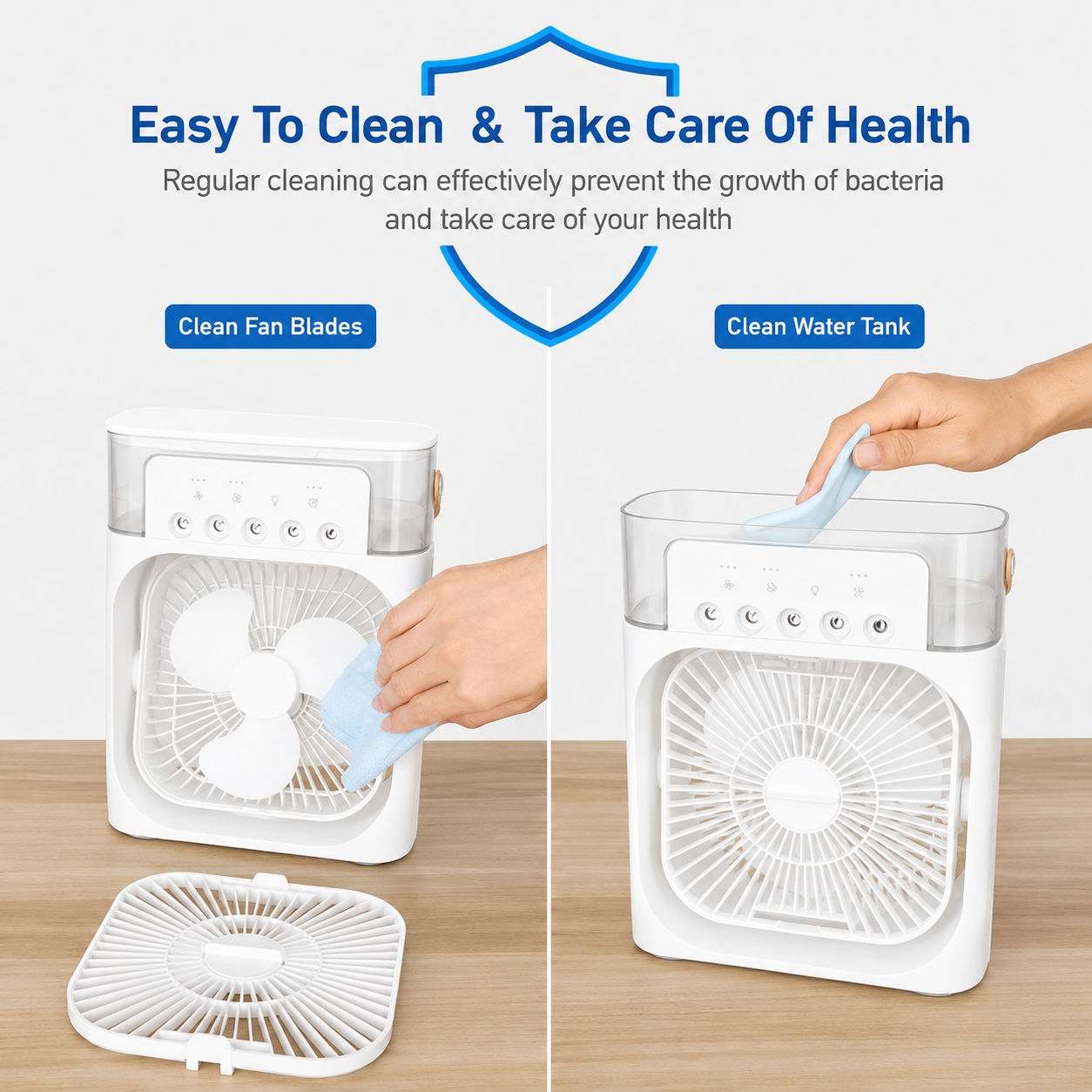 Portable AC Mini Air Cooler ❄️ Fan with Mist Spray & LED Night Light
